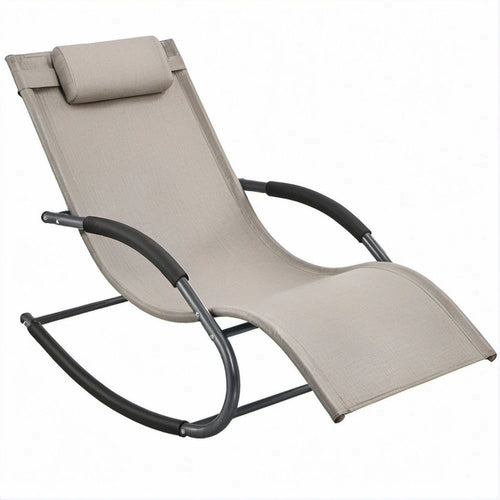 Ergonomische Schaukelliege in Taupe/Schwarz, 160 x 65 x 85 cm