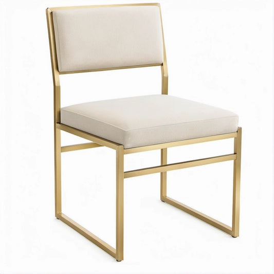 Esszimmerstuhl Creme/Gold, 50 x 55 x 80 cm