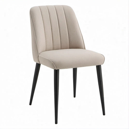 Gepolsterter Esszimmerstuhl Beige/Schwarz, 48 x 60 x 87 cm